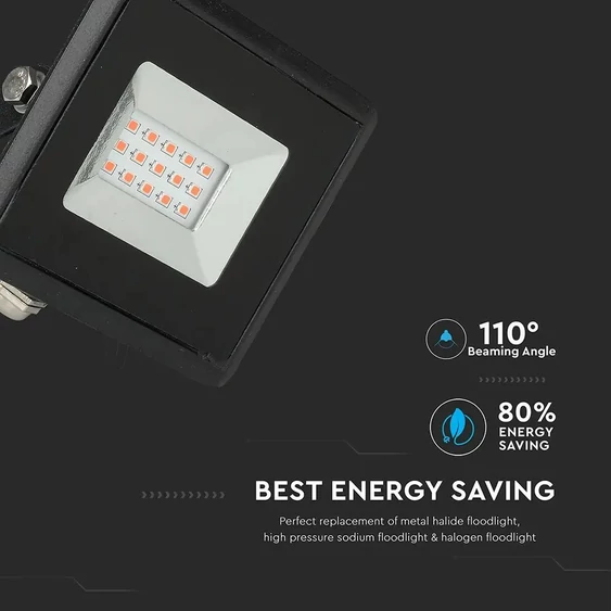 V-TAC LED reflektor 10W IP65 piros - SKU 5989
