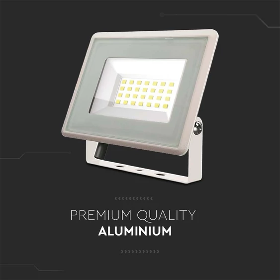 V-TAC F-széria LED reflektor 20W hideg fehér, fehér házzal - SKU 6742