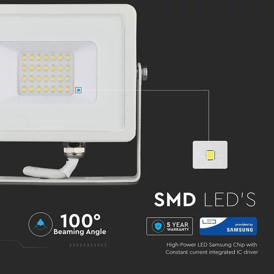 V-TAC LED reflektor 20W hideg fehér Samsung chip - SKU 444