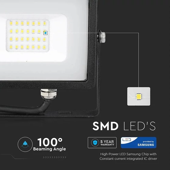 V-TAC LED reflektor 20W természetes fehér Samsung chip - SKU 440