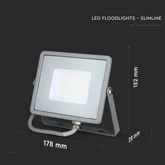 30W LED Floodlight SMD SAMSUNG CHIP Gray Body 3000K