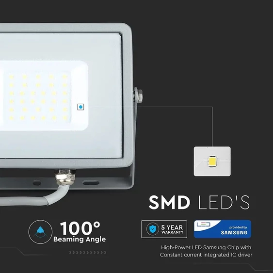 30W LED Floodlight SMD SAMSUNG CHIP Gray Body 3000K