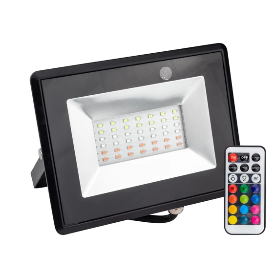 V-TAC LED reflektor 30W RGB, színváltós fényvető távirányítóval - SKU 5995