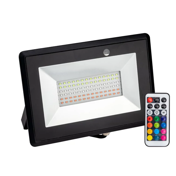 V-TAC LED reflektor 50W RGB, színváltós fényvető távirányítóval - SKU 5996