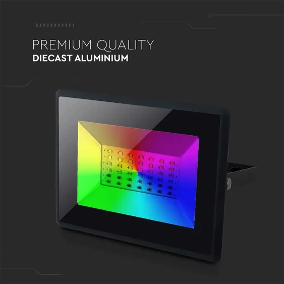 V-TAC LED reflektor 50W RGB, színváltós fényvető távirányítóval - SKU 5996