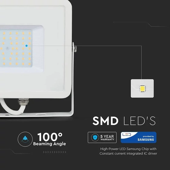 V-TAC LED reflektor 50W természetes fehér Samsung chip - SKU 410