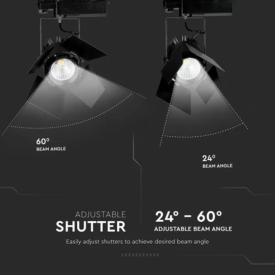 V-TAC PRO COB LED sínes színpadreflektor 33W CRI>90 meleg fehér - SKU 21371