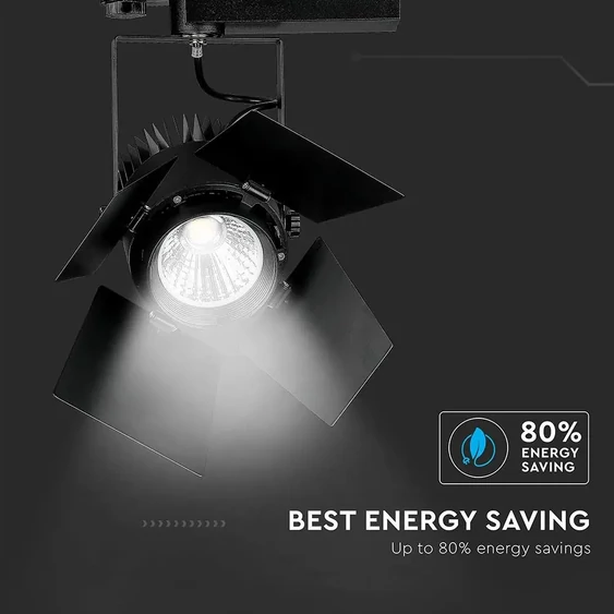 V-TAC PRO COB LED sínes színpadreflektor 33W CRI>90 meleg fehér - SKU 21371