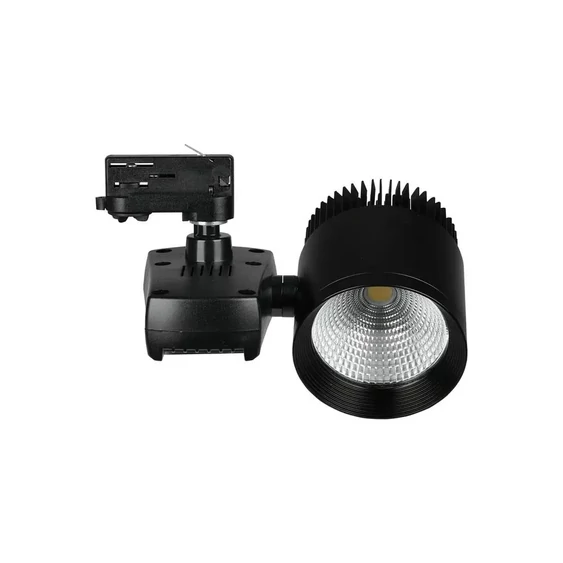 V-TAC LED sínes spotlámpa állítható 40W természetes fehér, fekete házzal - SKU 1192