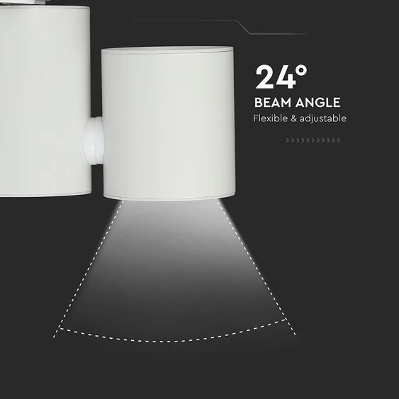V-TAC LED sínes spotlámpa állítható CRI>95 15W meleg fehér, fehér házzal - SKU 1298
