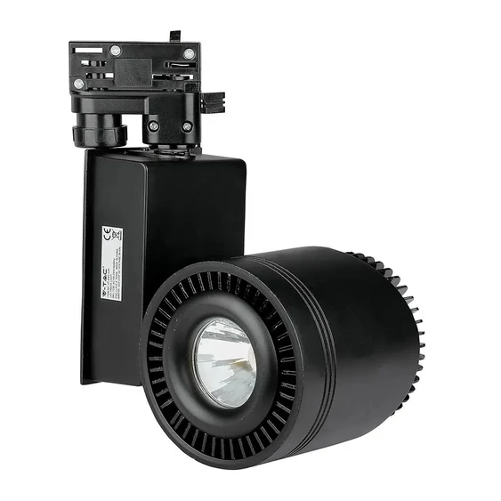 V-TAC LED sínes spotlámpa állítható CRI>95 45W napfény fehér, fekete házzal - SKU 1238
