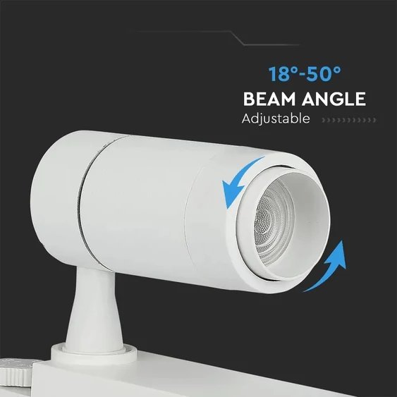 V-TAC LED sínes spotlámpa állítható dimmelhető 15W változtatható színhőmérséklet, fehér - SKU 1456