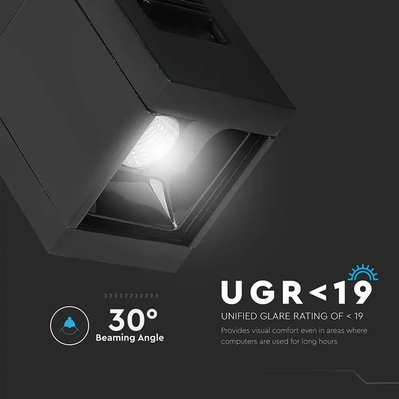 V-TAC LED spotlámpa mágneses sínhez 1W CRI>90 UGR<19 természetes fehér - SKU 7959