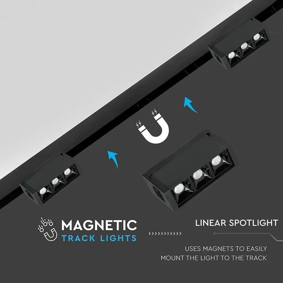V-TAC LED spotlámpa mágneses sínhez 3W CRI>90 UGR<19 meleg fehér - SKU 7960
