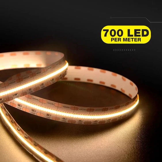 V-TAC LED szalag IP20 SMD 2110 chip 700 db/m természetes fehér CRI>90 - SKU 2603