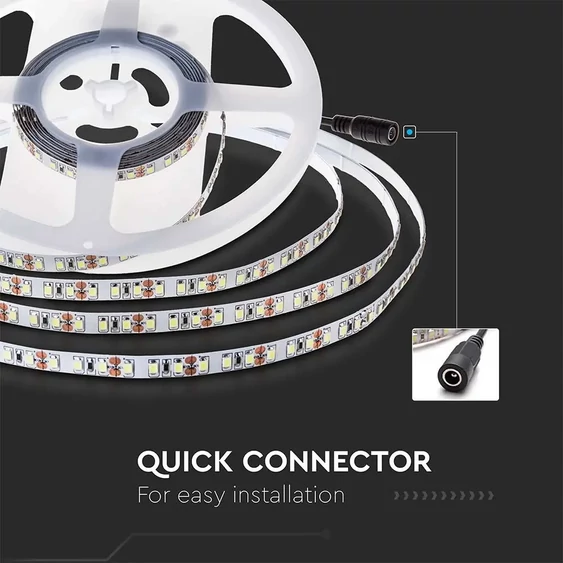 V-TAC LED szalag IP20 SMD 2835 chip 120 db/m természetes fehér, 100 Lm/W - SKU 212623