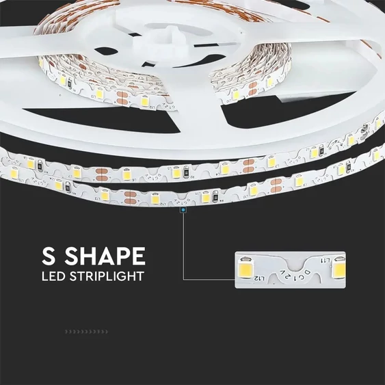 V-TAC LED szalag IP20 SMD 2835 chip 60 db/m meleg fehér - SKU 2559