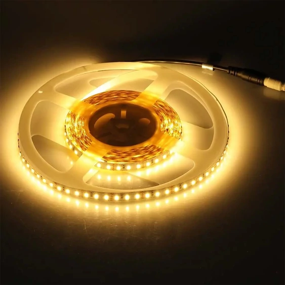 V-TAC LED szalag IP20 SMD 3528 chip 120 db/m meleg fehér, 100 Lm/W - SKU 212025