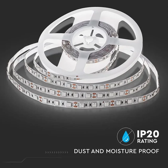 V-TAC LED szalag IP20 SMD 5050 chip 60 db/m természetes fehér - SKU 2143