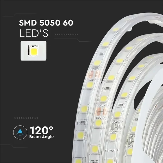 LED Strip 5050 60 Led 24V IP65 4000K