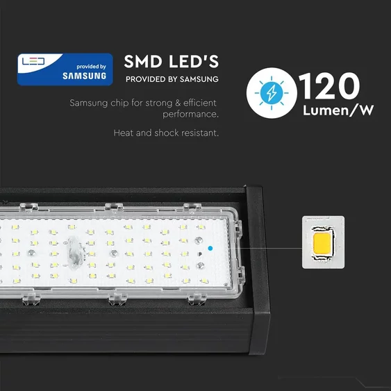 V-TAC lineáris csarnokvilágító LED lámpa 200W 120 Lm/W 120° hideg fehér - SKU 896