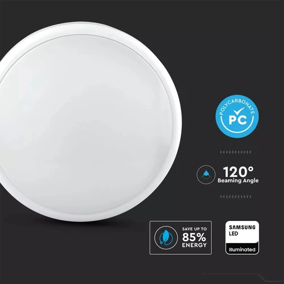 V-TAC mennyezeti 14W LED lámpatest, állítható színhőmérséklettel, vészakkumulátorral - SKU 20090
