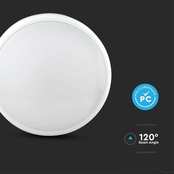V-TAC mennyezeti 20W LED lámpatest, állítható színhőmérséklet, szenzorral és akkuval - SKU 2120096