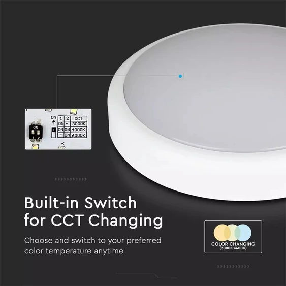 V-TAC mennyezeti 20W LED lámpatest, állítható színhőmérséklettel - SKU 20093