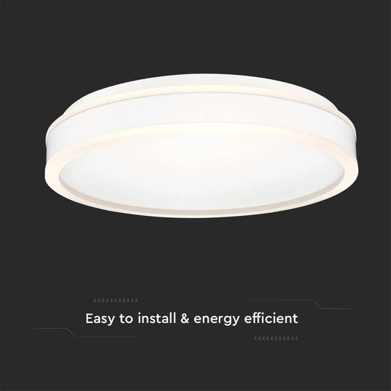 V-TAC mennyezeti kerek 42W lámpa, O50cm, fehér dísszel, természetes fehér, 100 Lm/W - SKU 6912