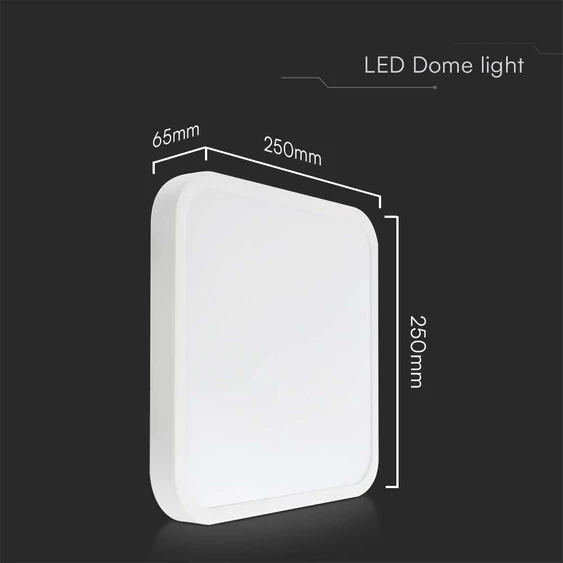 White frame square dome light 24W ceiling lamp, IP44, 4000K