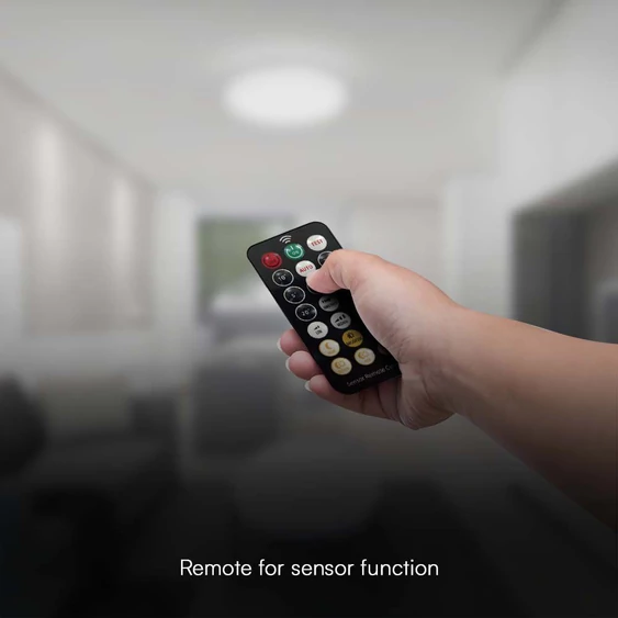 White frame square dome light 30W ceiling lamp with microwave sensor, IP44, 6500K