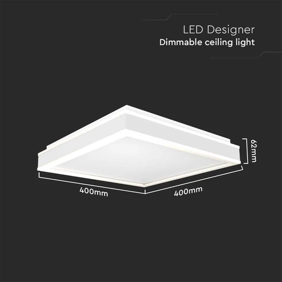 White 38W LED Square Designer Ceiling Light, 4000K