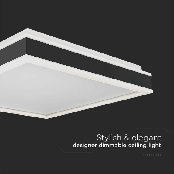 Black 38W LED Square Designer Ceiling Light, 4000K