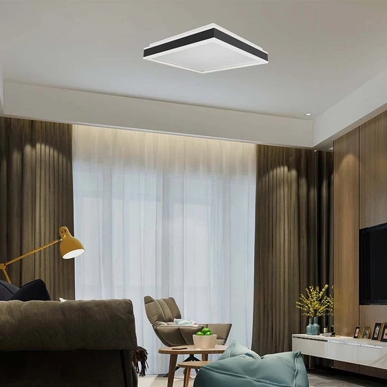 Black 38W LED Square Designer Ceiling Light, 4000K