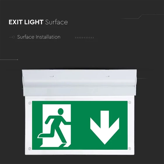 2W LED Wall Surface Emergency Exit Light 6000K