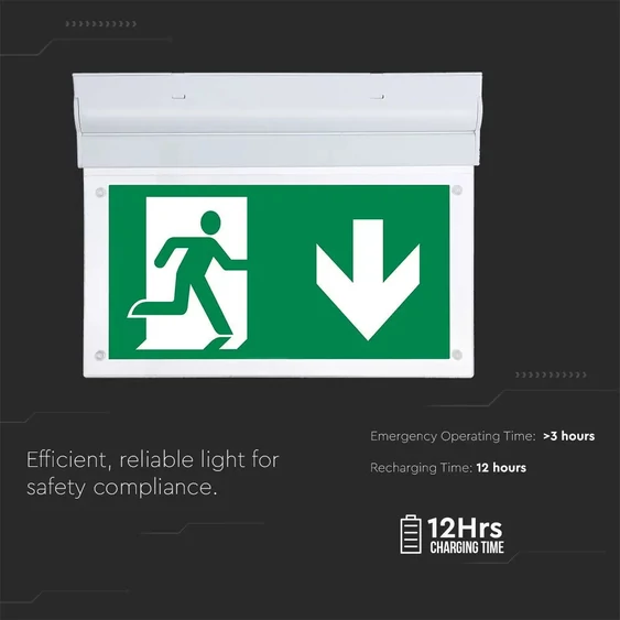 2W LED Wall Surface Emergency Exit Light 6000K