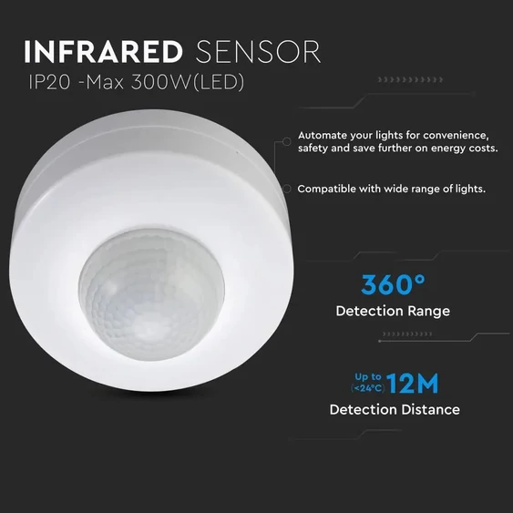 Infrared Motion Sensor White 360°