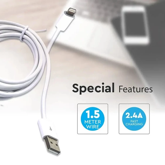 Iphone Cable White With MFI Licence