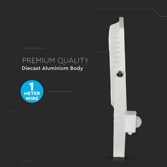 V-TAC mozgásérzékelős LED reflektor 50W meleg fehér Samsung chip - SKU 466