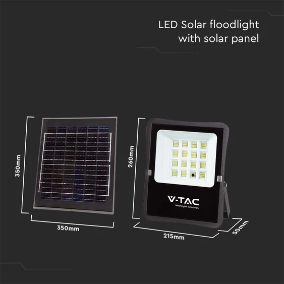 Solar LED Floodlight, 1200 Lumen, 6500K, with remote