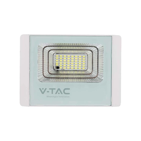 V-TAC napelemes LED reflektor 20W hideg fehér 10000 mAh, fehér házzal - SKU 10409