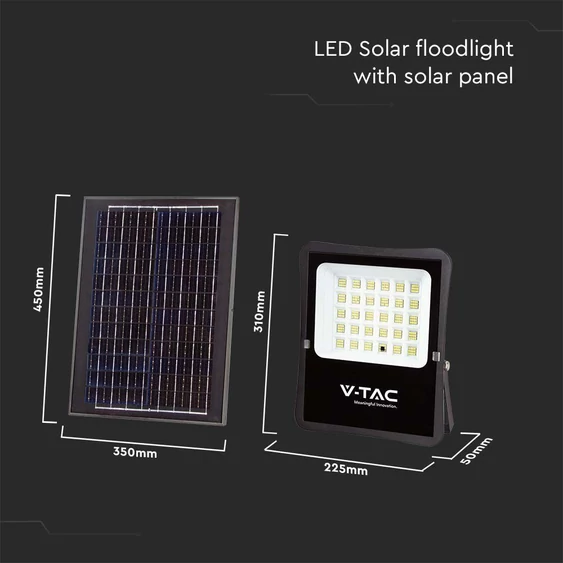 Solar LED Floodlight, 2400 Lumen, 4000K, with remote