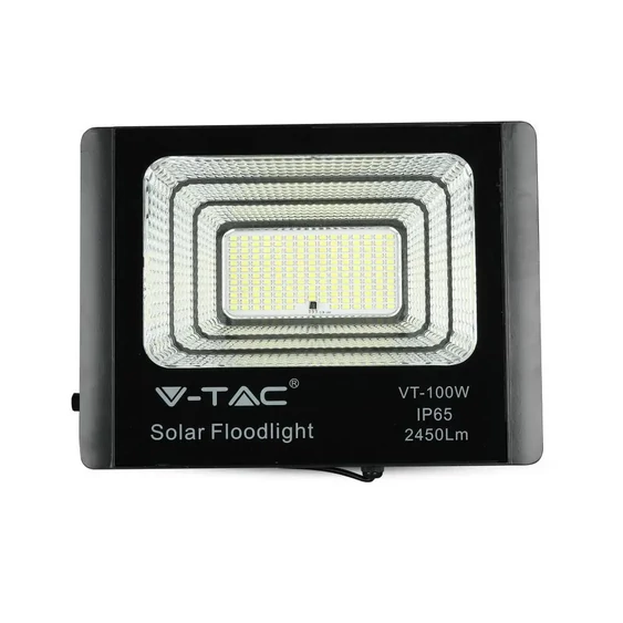 V-TAC napelemes LED reflektor 35W hideg fehér 15000 mAh, fekete házzal - SKU 94012