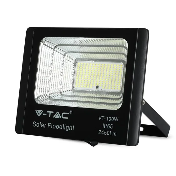 V-TAC napelemes LED reflektor 35W természetes fehér 15000 mAh, fekete házzal - SKU 8576