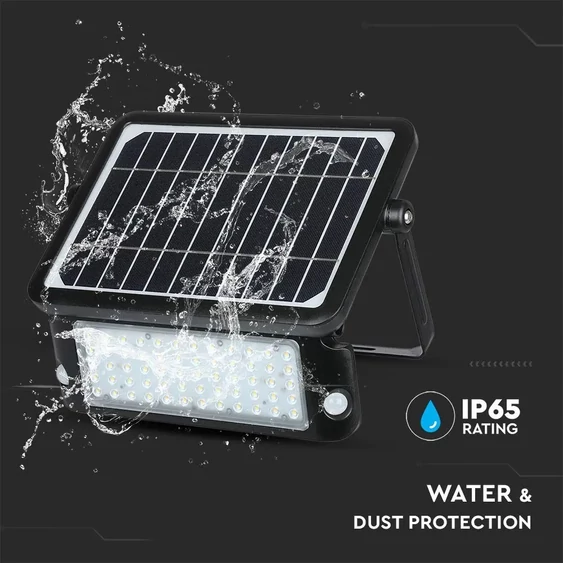 V-TAC napelemes mozgásérzékelős LED reflektor 10W természetes fehér 110 Lm/W - SKU 9869