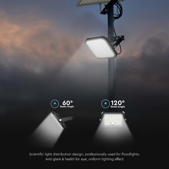 V-TAC napelemes reflektor mozgásérzékelővel, 4800 Lumen, hideg fehér - SKU 10311