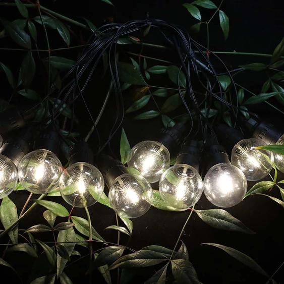 Solar LED string, 12m, with remote, 3000K