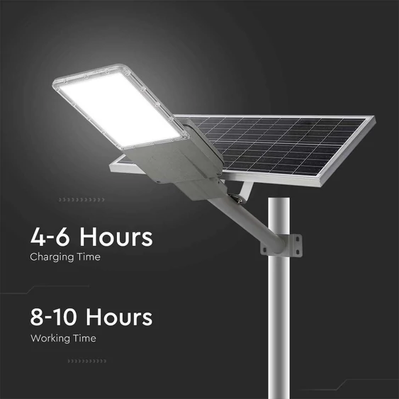 V-TAC Napelemes utcai térvilágító, 2500 Lumen, hideg fehér, Bridgelux SMD LED - SKU 10225