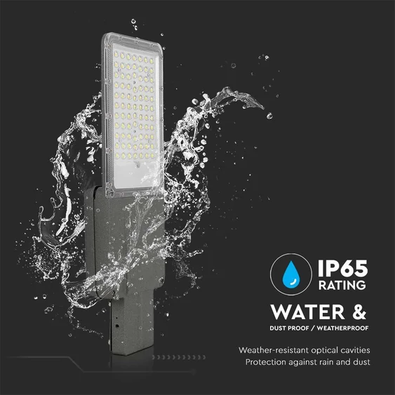 V-TAC Napelemes utcai térvilágító, 3000 Lumen, hideg fehér, Bridgelux SMD LED - SKU 10227