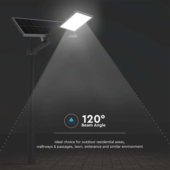 V-TAC Napelemes utcai térvilágító, 3500 Lumen, hideg fehér, Bridgelux SMD LED - SKU 10229